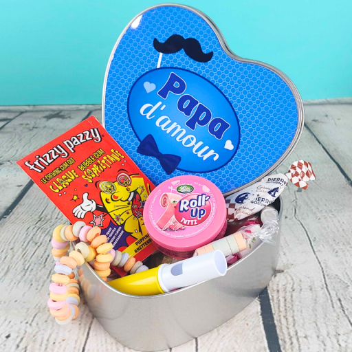 Coffret bonbons rétro coeur - Papa d'amour
