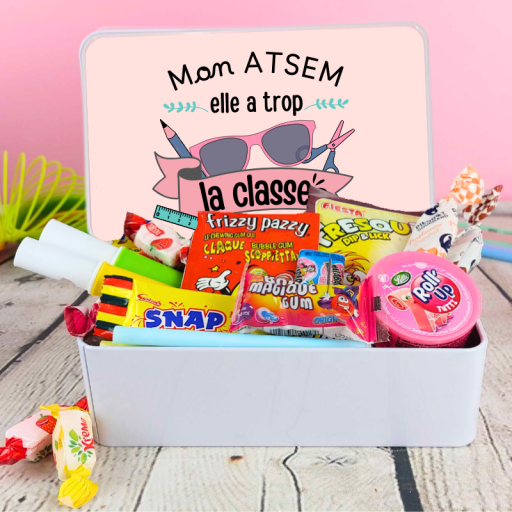 Boîte de bonbons rétro - Mon ATSEM elle a trop la classe
