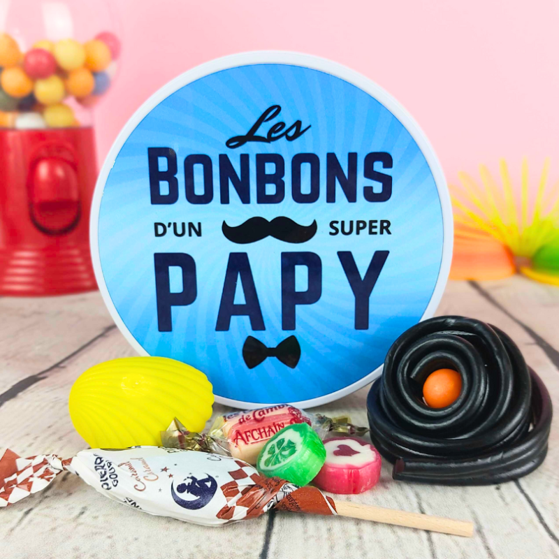 Boîte bonbons anciens - Les bonbons d'un super Papy