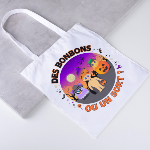 Sac de récolte Halloween - Des bonbons ou un sort