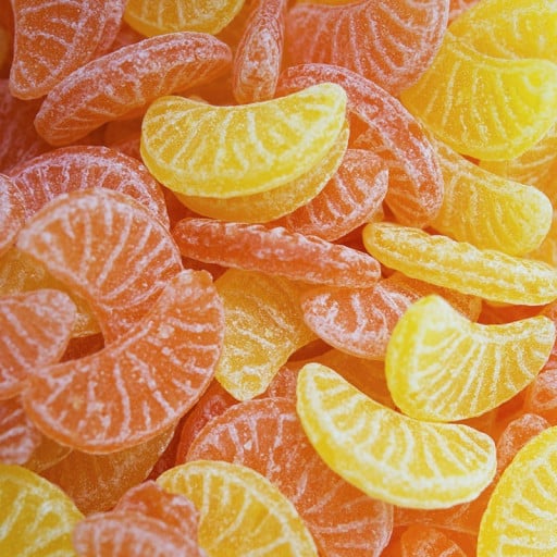 Bonbons tranches de fruits orange et citron Kubli