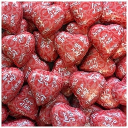 Coeur rouge au chocolat - Lot de 10