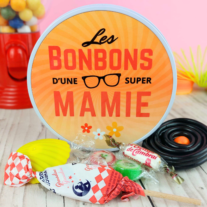 Boîte bonbons anciens - Les bonbons d'une super Mamie