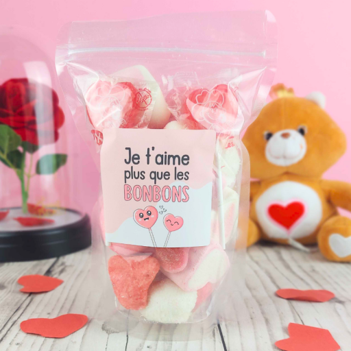 Sachet gourmand - Je t'aime plus que les bonbons - Doypack