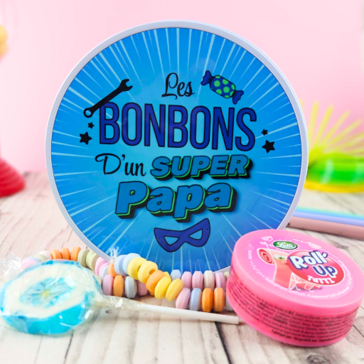 Boîte bonbons rétro - Les bonbons d'un super Papa