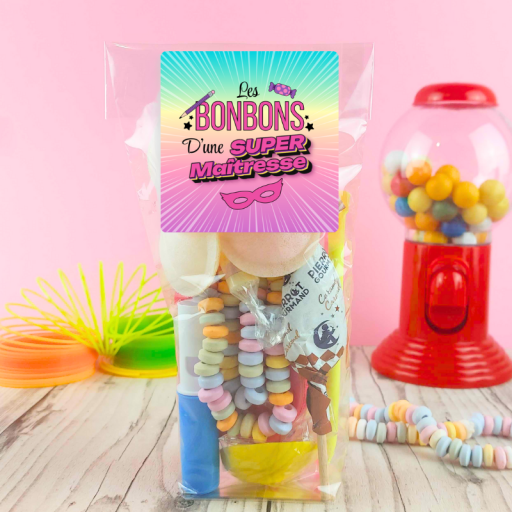 Sachet bonbons rétro - Les bonbons d'une Super Maîtresse