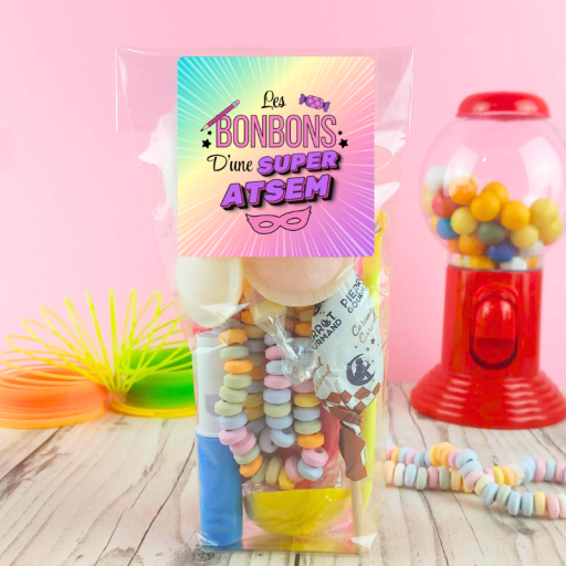 Sachet bonbons rétro - Les bonbons d'une Super ATSEM
