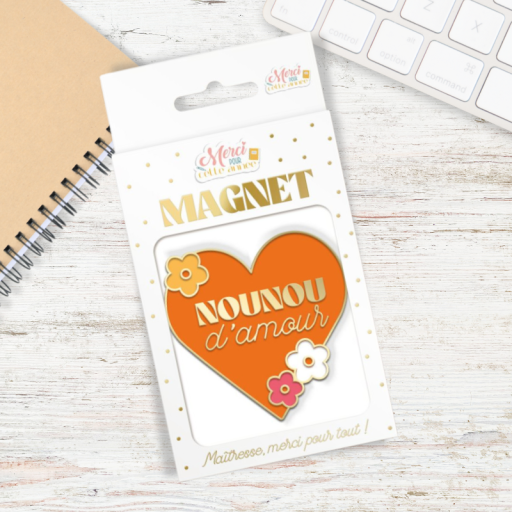 Magnet coeur Nounou d'amour