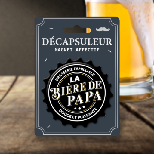 Décapsuleur magnétique Papa - Cadeau fête des pères