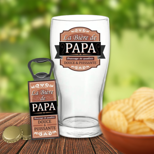 Coffret verre à bière Papa - Cadeau papa
