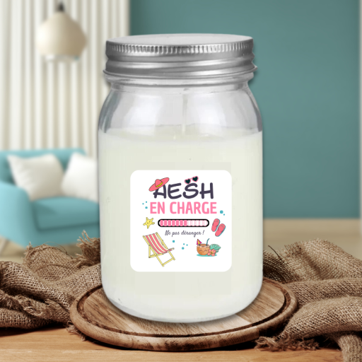 Bougie jar parfumée - AESH en charge, merci de ne pas déranger