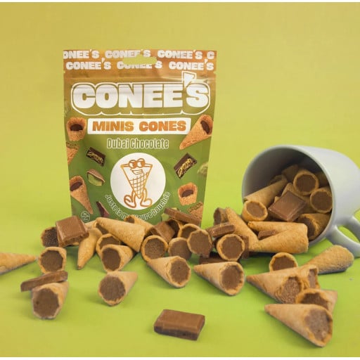 Biscuit cône au chocolat de Dubaï pistache - Conee's - 60g
