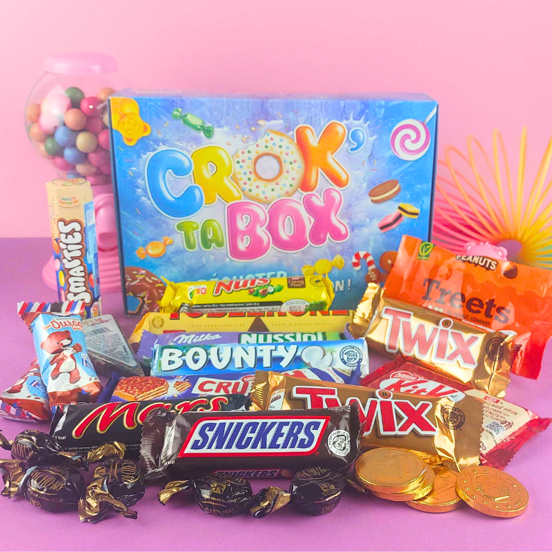 Boîte de chocolats rétro des années 80 - Crok' Ta Box
