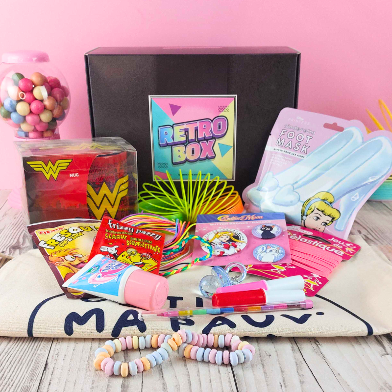 Rétro Box - Girl Power - Coffret Cadeau années 80 et 90 - Génération Souvenirs