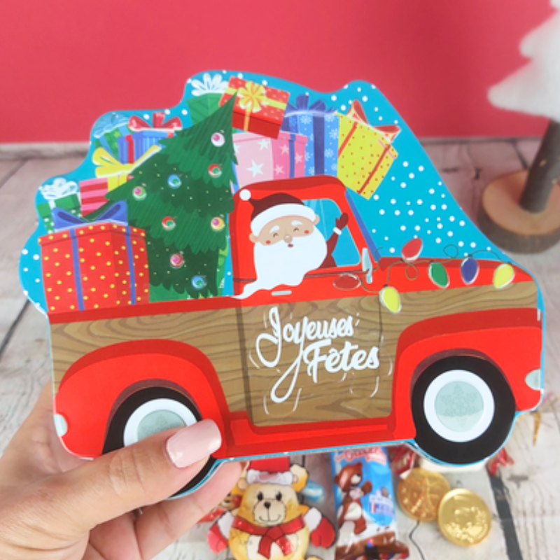 Boîte métal voiture du Père Noël - Vide
