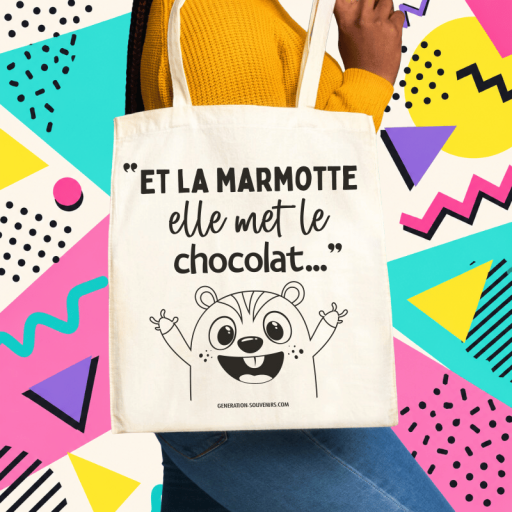Sac cabas - Et la marmotte elle met le chocolat...