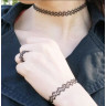 Collier ras du cou effet tatouage (avec bracelet + bague)