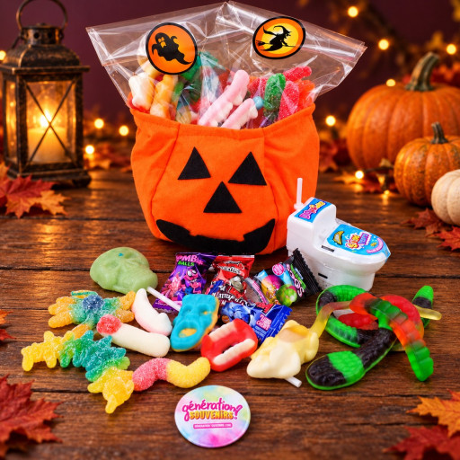 Sac friandises Halloween citrouille