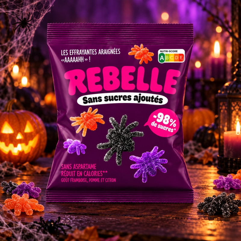 Bonbons araignées Halloween sans sucres ajoutés – Rebelle