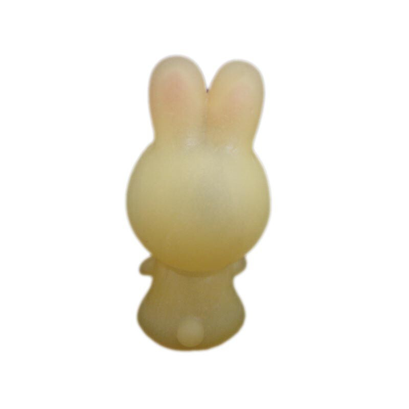 Figurine Lapin Phosphorescente Vintage – Nœud Jaune – Ancienne – Occasion