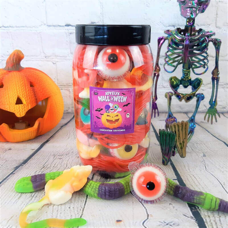 Bocal horreur bonbons Halloween